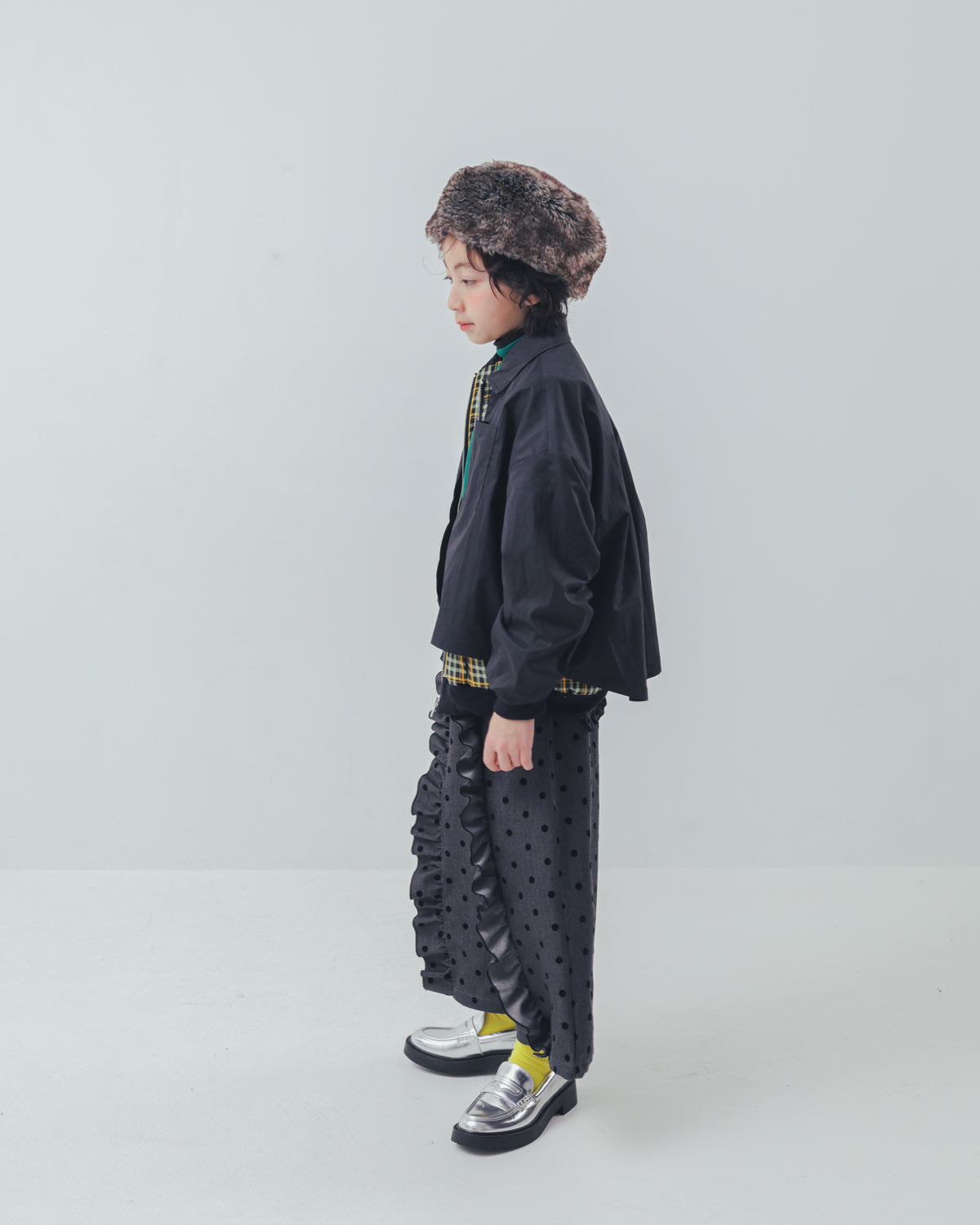 フロッキードットフリルワイドパンツ     [352-0903-1]