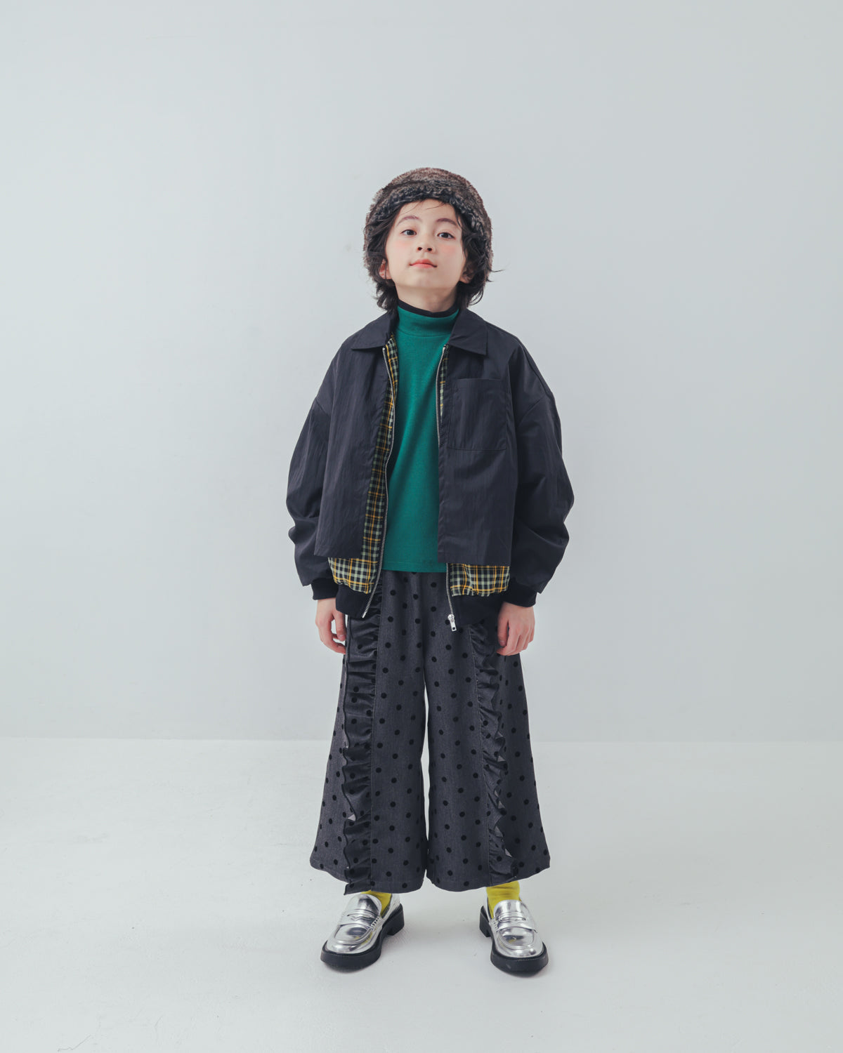 配色フィンガーハイネックtee     [352-1403-1]