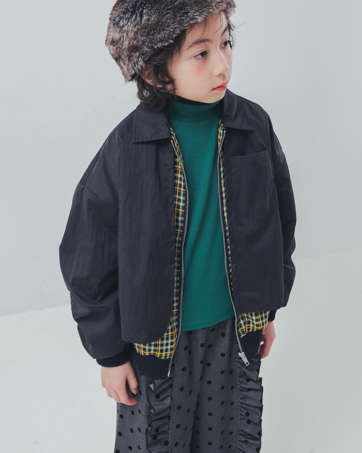 配色フィンガーハイネックtee     [352-1403-1]