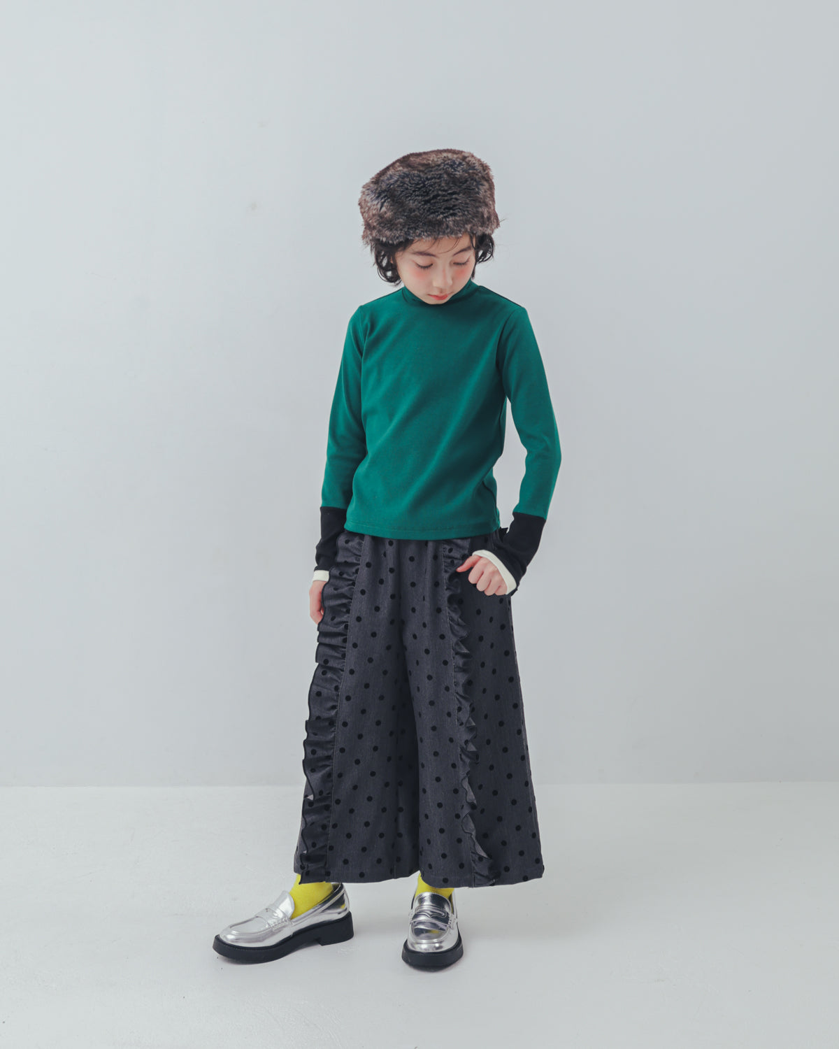 配色フィンガーハイネックtee     [352-1403-1]
