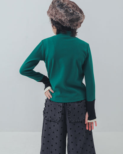 配色フィンガーハイネックtee     [352-1403-1]