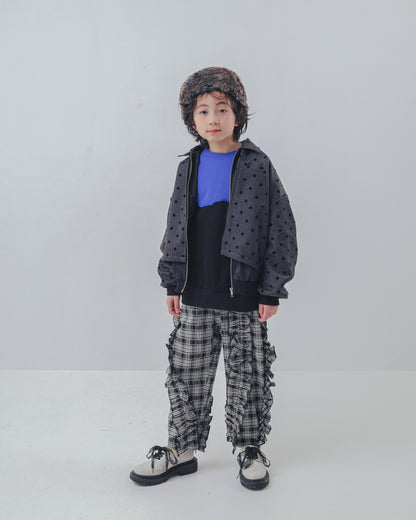 チェックアシメフリルパンツ    [352-0908-1]