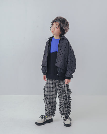 チェックアシメフリルパンツ    [352-0908-1]