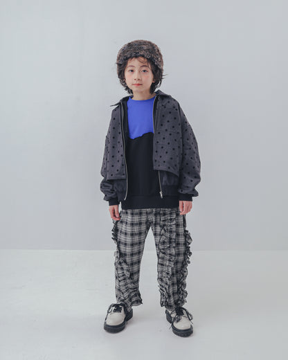 チェックアシメフリルパンツ    [352-0908-1]