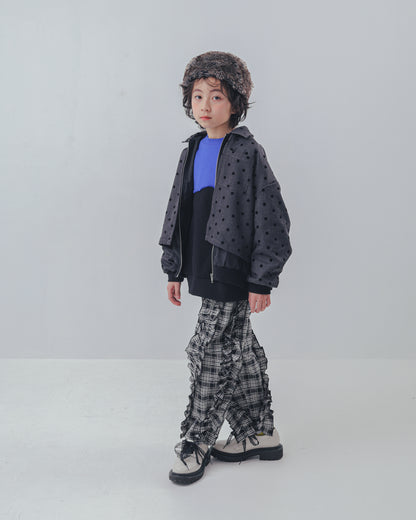 チェックアシメフリルパンツ    [352-0908-1]