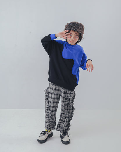 チェックアシメフリルパンツ    [352-0908-1]