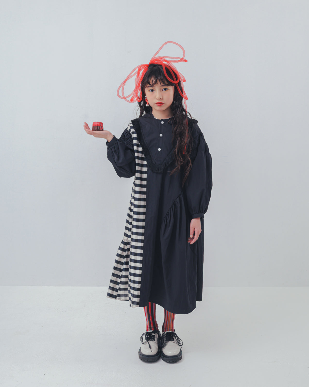 2ピースブロックチェックワンピース  [352-0103-1]