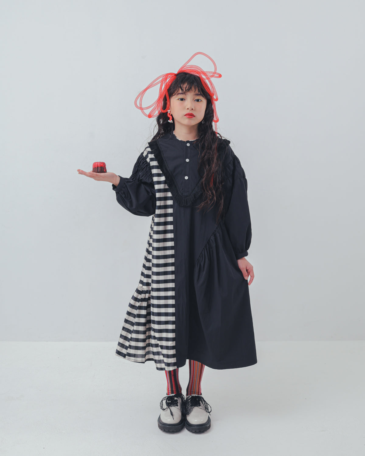 2ピースブロックチェックワンピース  [352-0103-1]