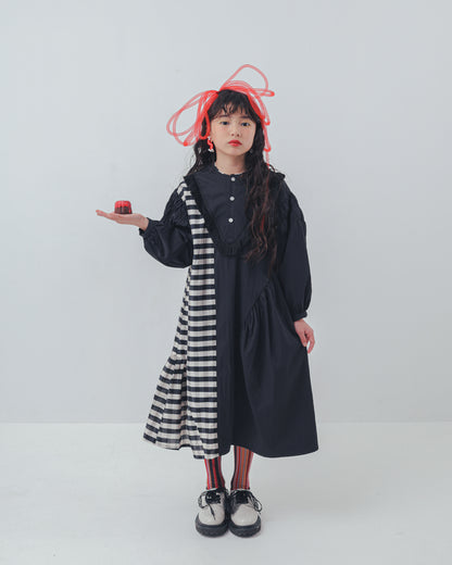 2ピースブロックチェックワンピース  [352-0103-1]