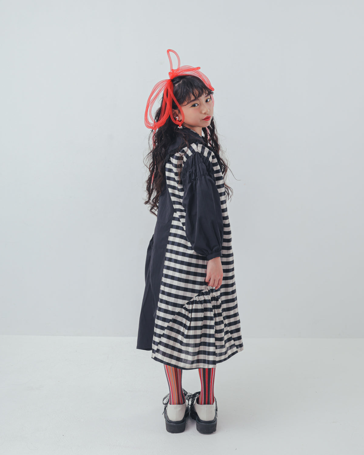 2ピースブロックチェックワンピース  [352-0103-1]