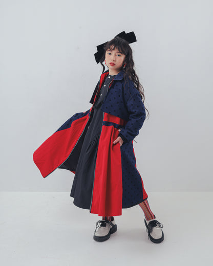 フロッキードットzipperジャケットワンピース   [352-0102-1]
