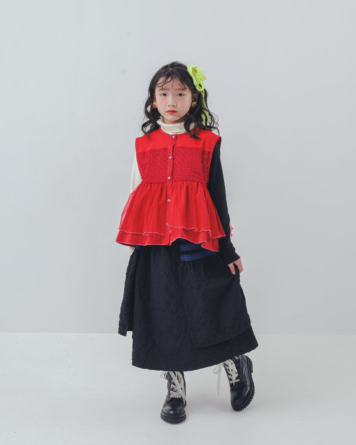 シャーリングデザインスカート   [352-1104-1]