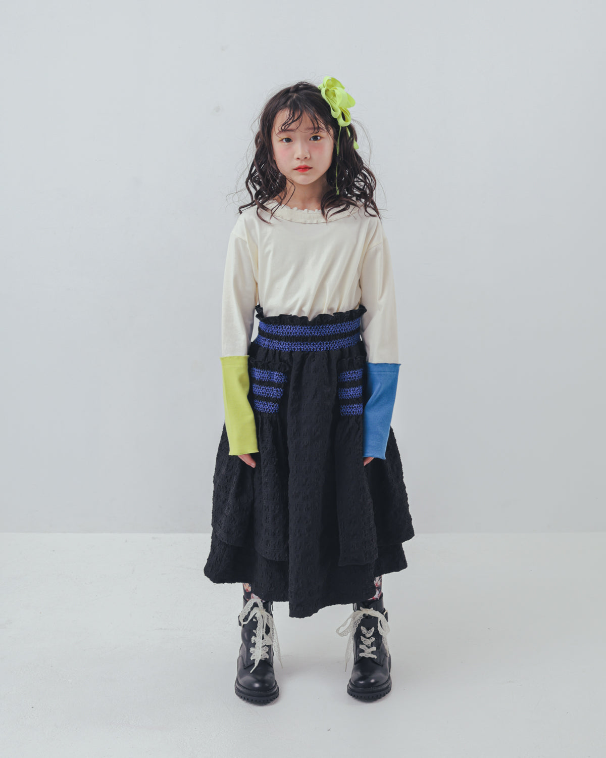 シャーリングデザインスカート   [352-1104-1]