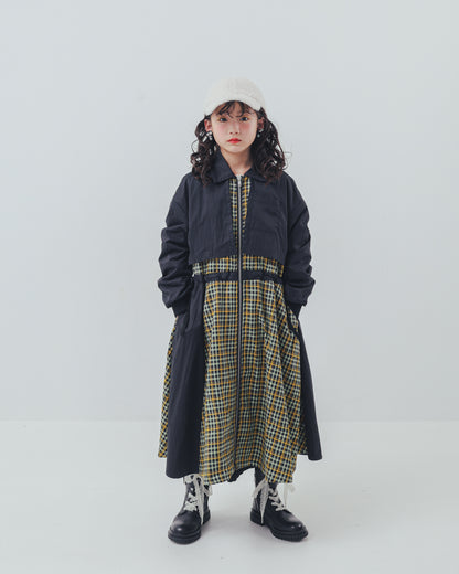 チェックzipperジャケットワンピース   [352-0101-1]