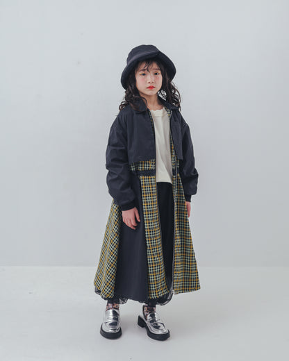 チェックzipperジャケットワンピース   [352-0101-1]