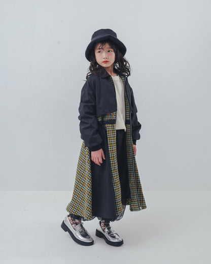 チェックzipperジャケットワンピース   [352-0101-1]