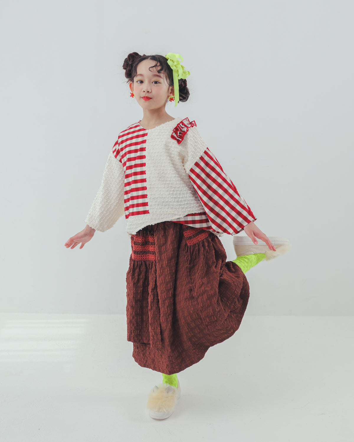 シャーリングデザインスカート   [352-1104-1]