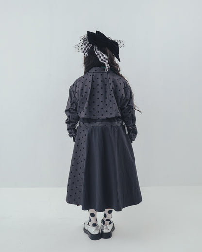 フロッキードットzipperジャケットワンピース   [352-0102-1]