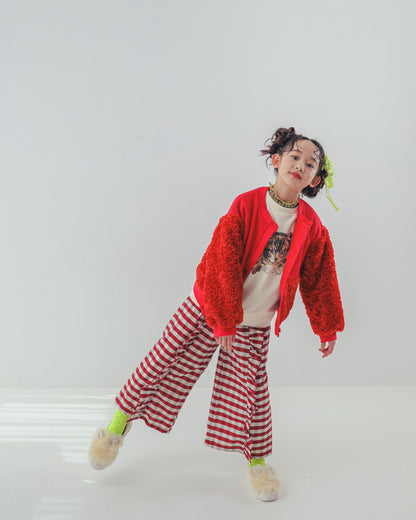 ブロックチェックフリルワイドパンツ    [352-0901-1]