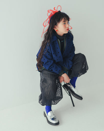 フロッキードットフリルワイドパンツ     [352-0903-1]