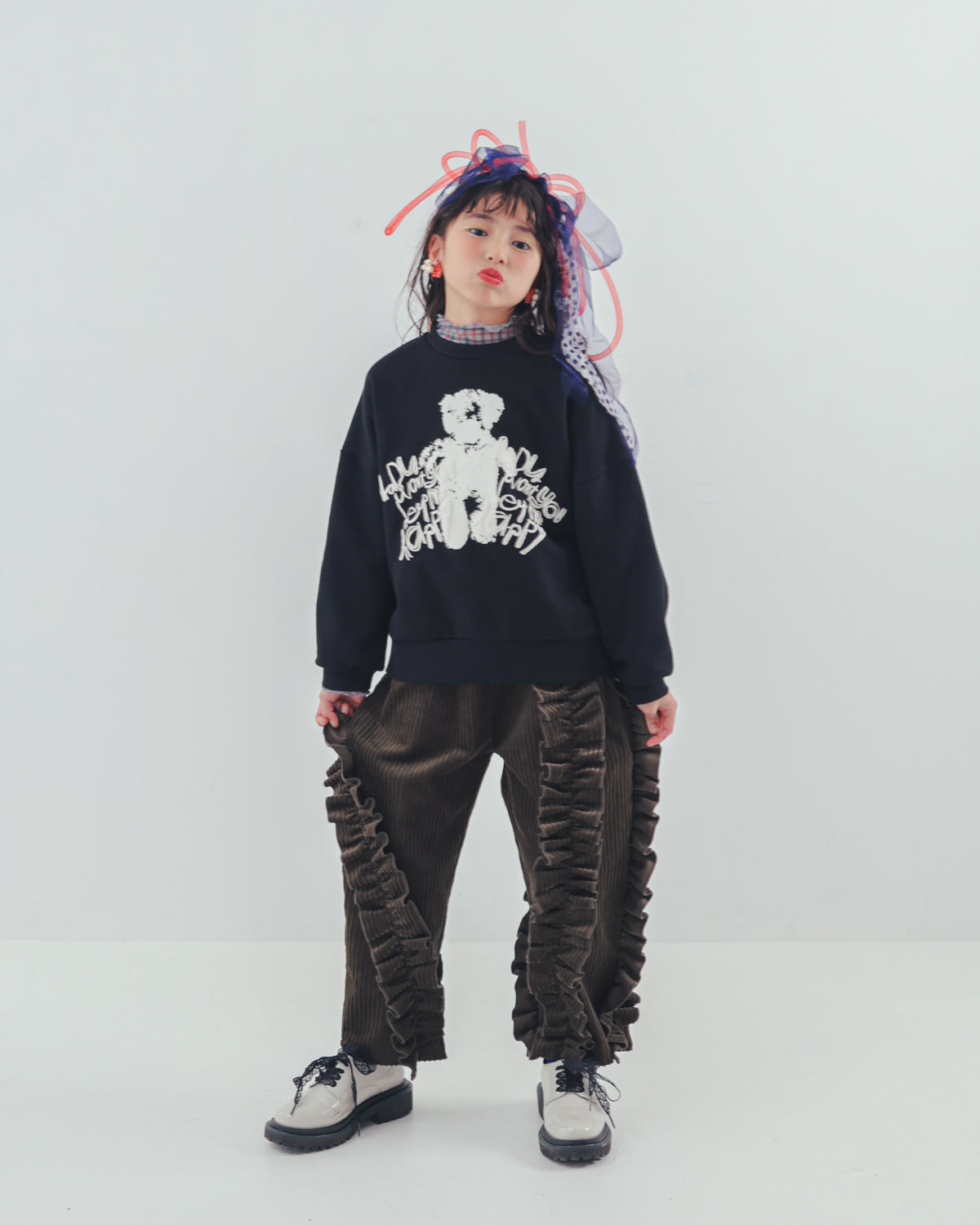 コーデュロイアシメフリルパンツ    [352-0909-1]