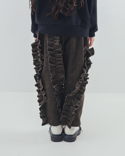 コーデュロイアシメフリルパンツ    [352-0909-1]