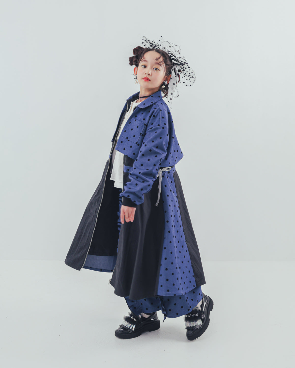 フロッキードットフリルワイドパンツ     [352-0903-1]