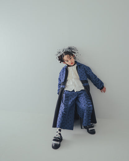 フロッキードットフリルワイドパンツ     [352-0903-1]
