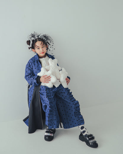 フロッキードットフリルワイドパンツ     [352-0903-1]