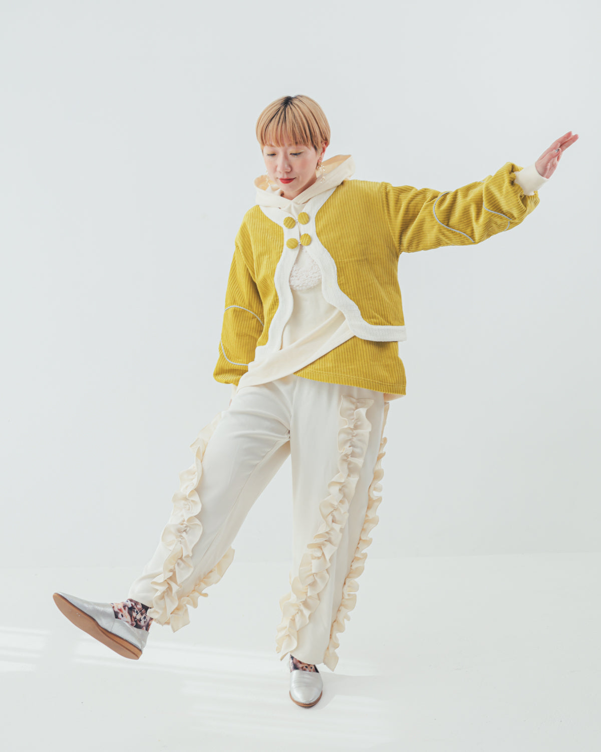 アシメフリルパンツ  ladies   [352-0907-2]