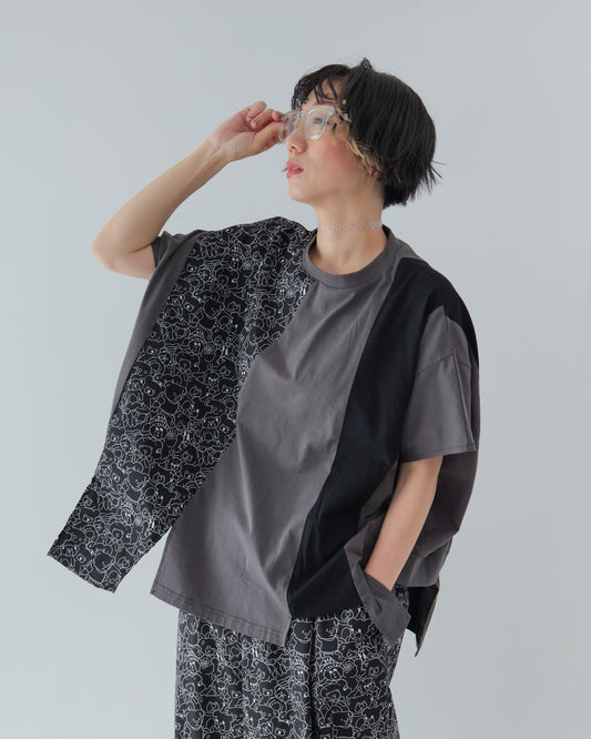 ストライプ風配色 Tシャツ  [162-1401-2]