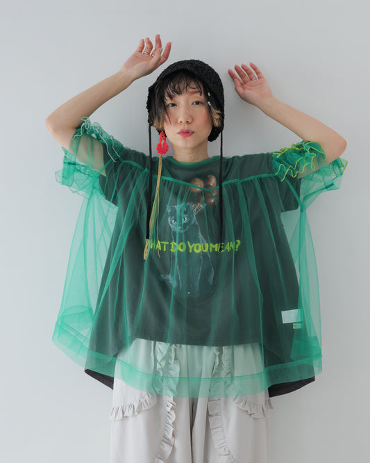 チュールカラーメロウフリルブラウス [162-0601-2]