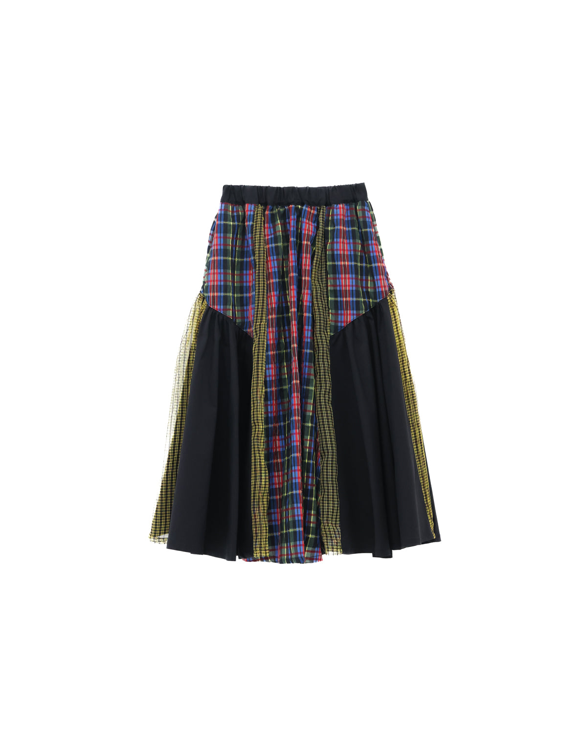 チェックコンビネーションギャザースカート [162-1103-1]