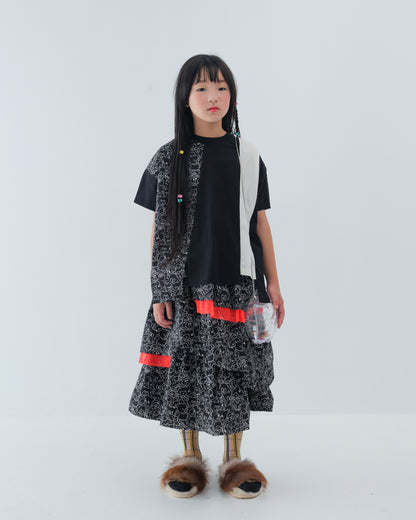 ストライプ風配色 t シャツ [162-1401-1]