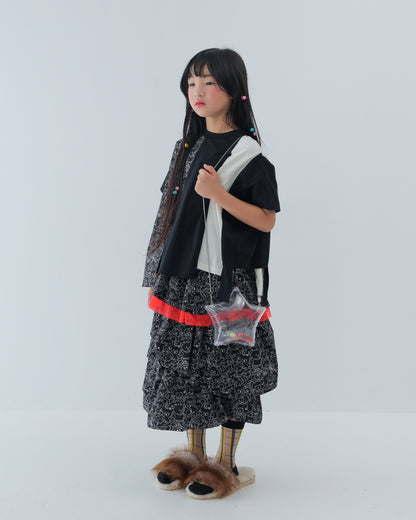 ストライプ風配色 t シャツ [162-1401-1]