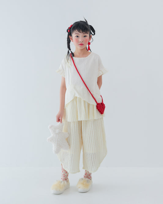 ヘムプリーツレイヤードブラウス [162-0606-1]