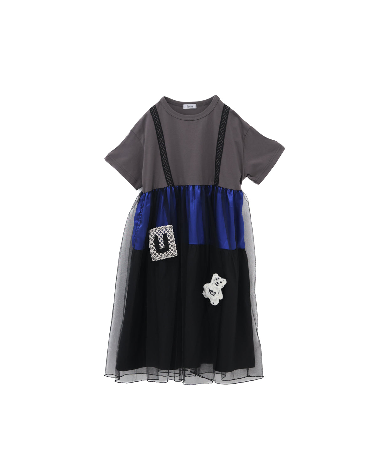 アップリケカラフルティアードワンピース [162-0105-1]