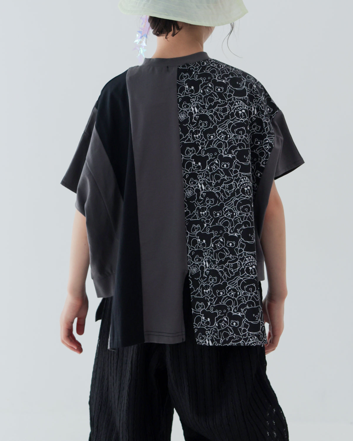 ストライプ風配色 t シャツ [162-1401-1]