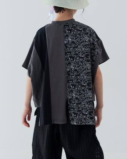 ストライプ風配色 t シャツ [162-1401-1]