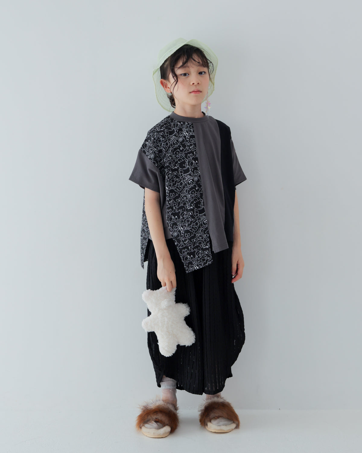 ストライプ風配色 t シャツ [162-1401-1]