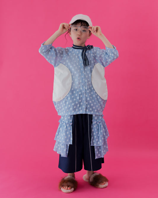 alphabetオーガンジーサークルポケットカーディガン [162-0503-1]