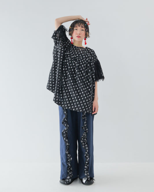 alphabetオーガンジーフリルブラウス [162-0602-2]