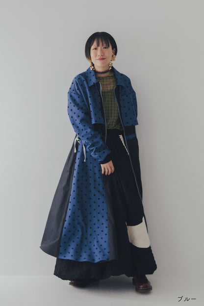 フロッキードットzipperジャケットワンピース  ladies  [352-0102-2]