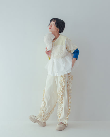 ファーニットフリルベスト ladies    [352-0301-2]