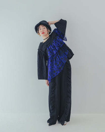 フリンジフリルワイドパンツ ladies   [352-0902-2]