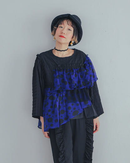 シャワードットレイヤードブラウス  ladies  [352-0604-2]