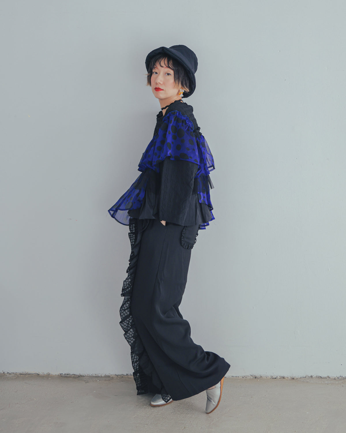フリンジフリルワイドパンツ ladies   [352-0902-2]