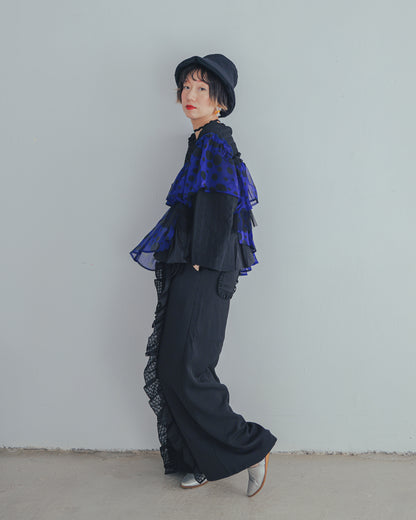 フリンジフリルワイドパンツ ladies   [352-0902-2]