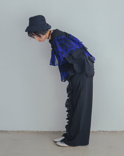 フリンジフリルワイドパンツ ladies   [352-0902-2]