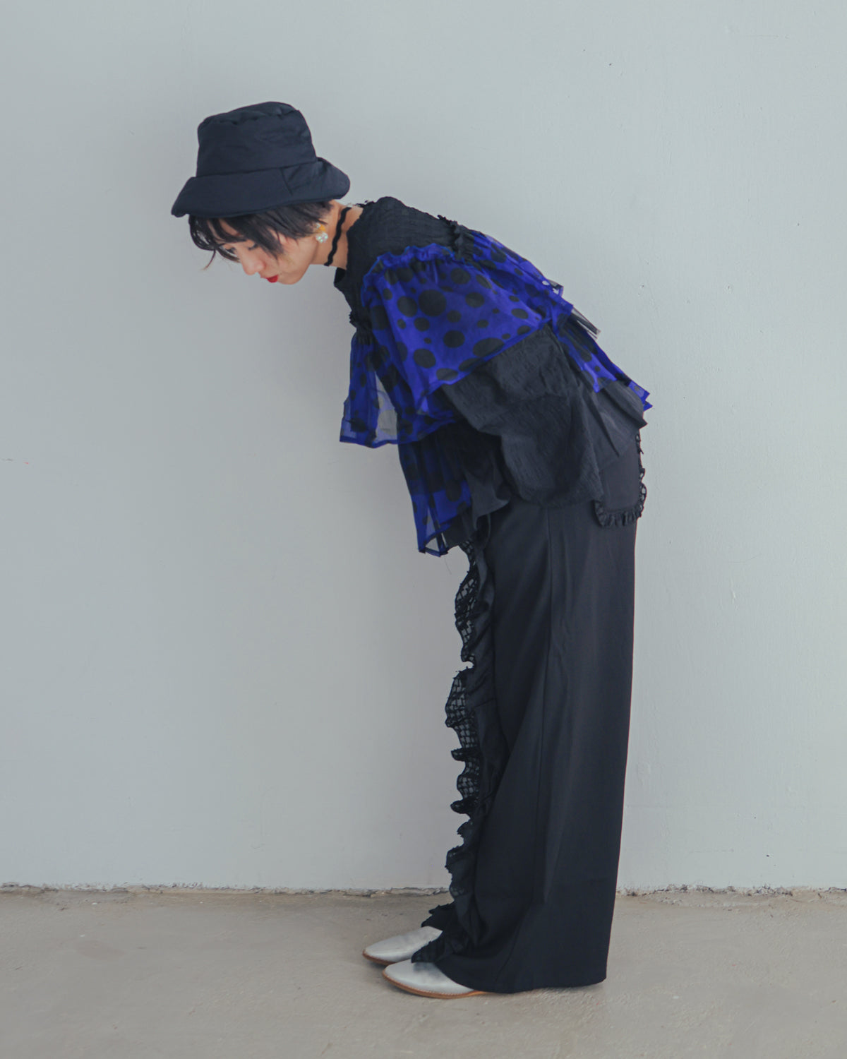 シャワードットレイヤードブラウス  ladies  [352-0604-2]